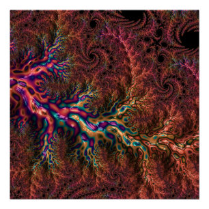 Psychedelic Groovy Trippy Funky Colourful Fractal Poster