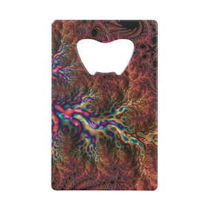 Psychedelic Groovy Trippy Funky Colourful Fractal Wallet Bottle Opener