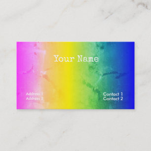 Psychedelic  grunge rainbow stripes business card