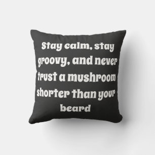 Psychedelic Guru Trippy Hippie Mushroom  Throw Pillow