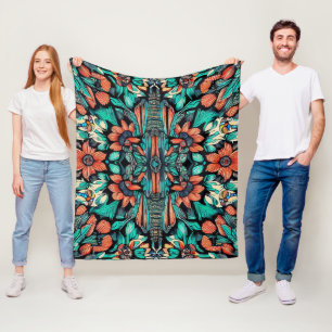 Psychedelic Hawaiian Fleece Blanket