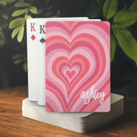 Psychedelic Hearts Calligraphy Script Name Pinks