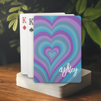 Psychedelic Hearts Calligraphy Script Name Purple