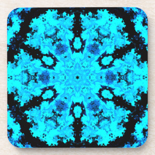 Psychedelic Hippie Blue and Black Coaster