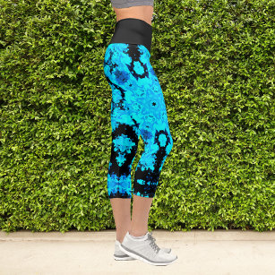 Psychedelic Hippie Blue and Black Leggings