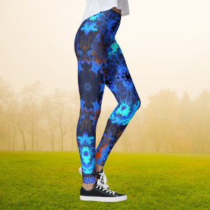Psychedelic Hippie Blue and Orange Leggings