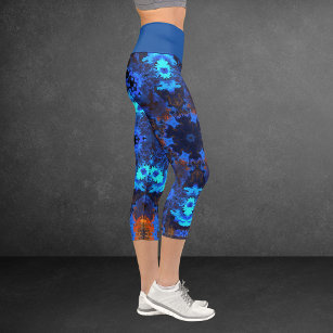 Psychedelic Hippie Blue and Orange Leggings