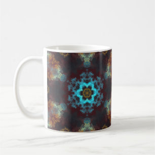 Psychedelic Hippie Flower Blue Red and Yellow Coffee Mug