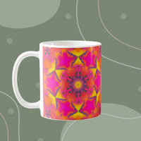 Psychedelic Hippie Flower Pink Purple and Yellow