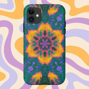 Psychedelic Hippie Orange and Purple iPhone 11 Case