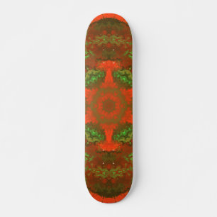 Psychedelic Hippie Red and Green Skateboard