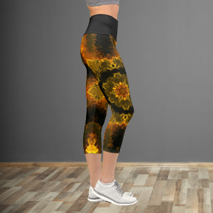 Psychedelic Hippie Yellow and Black Leggings