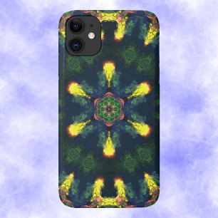 Psychedelic Hippie Yellow Blue and Green iPhone 11 Case