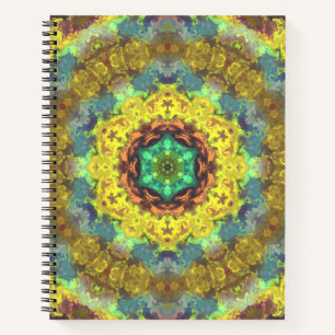 Psychedelic Hippie Yellow Blue and Green Notebook