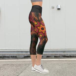 Psychedelic Hippie Yellow Red and Orange Leggings