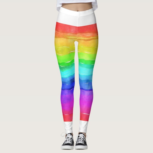 Psychedelic Hippy Retro Peace Art Leggings (Front)