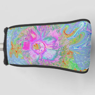 Psychedelic Hot Pink and Ultra-Violet Hibiscus Golf Head Cover