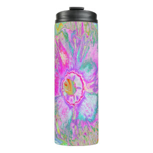 Psychedelic Hot Pink and Ultra-Violet Hibiscus Thermal Tumbler