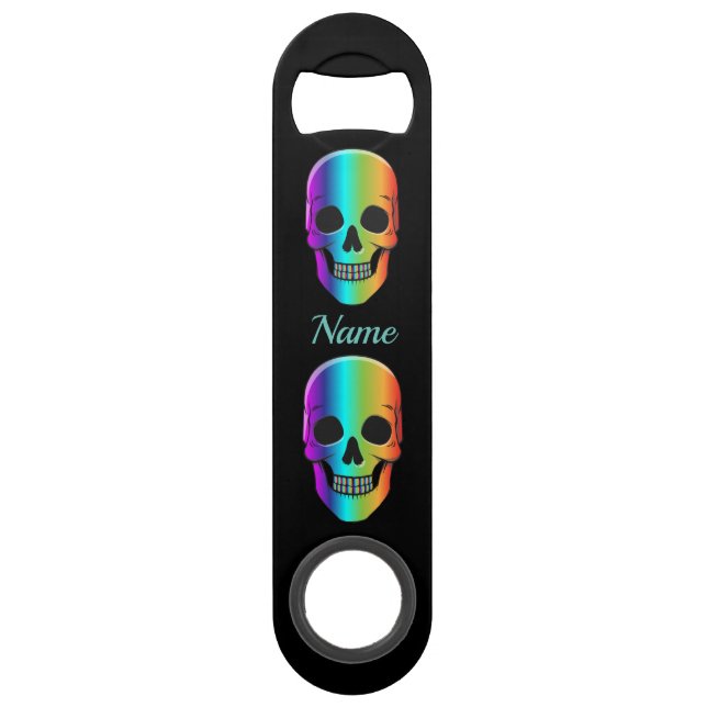 Psychedelic Human Skull Thunder_Cove Bar Key (Back)