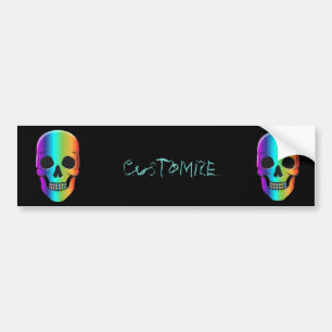 Psychedelic Human Skull Thunder_Cove Bumper Sticker