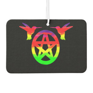 Psychedelic Hummingbird And Pentacle Air Freshener