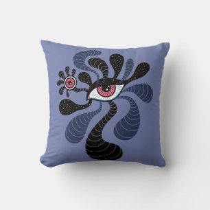 Psychedelic Hypnotic Art Creepy Double Pink Eye Throw Pillow