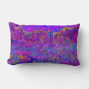 Psychedelic Impressionistic Purple Landscape Lumbar Pillow