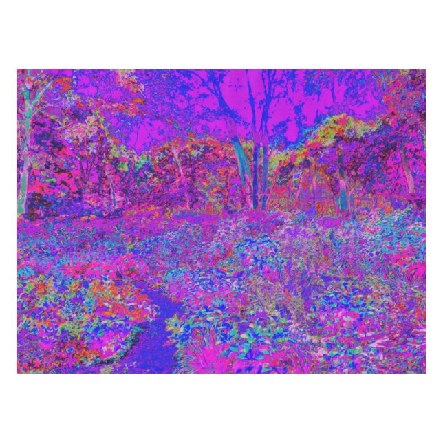 Psychedelic Impressionistic Purple Landscape Tablecloth (Front (Horizontal))
