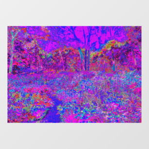 Psychedelic Impressionistic Purple Landscape Window Cling