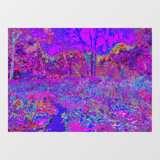 Psychedelic Impressionistic Purple Landscape Window Cling (Sheet)
