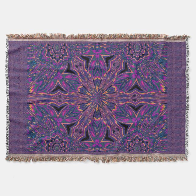 Psychedelic Jasmine 3 Throw Blanket (Front)