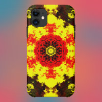 Psychedelic Kaleidoscope Flower Yellow and Red
