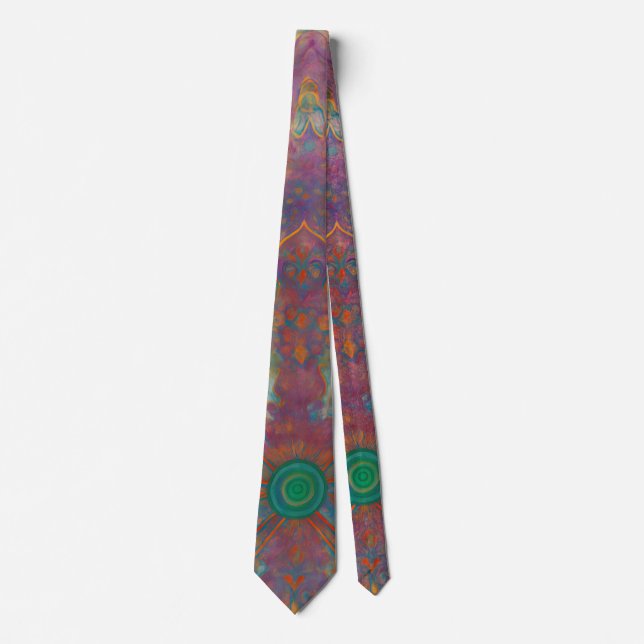 Psychedelic Kaleidoscope Geometric Tie (Front)
