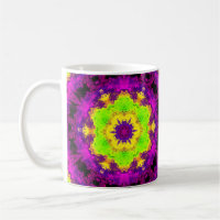 Psychedelic Kaleidoscope Green Yellow and Purple