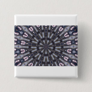 PSYCHEDELIC KALEIDOSCOPE /MYSTIC MEMORIES 2 INCH SQUARE BUTTON