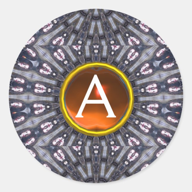 PSYCHEDELIC KALEIDOSCOPE /MYSTIC MEMORIES monogram Classic Round Sticker (Front)