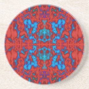 Psychedelic kaleidoscope pattern coaster