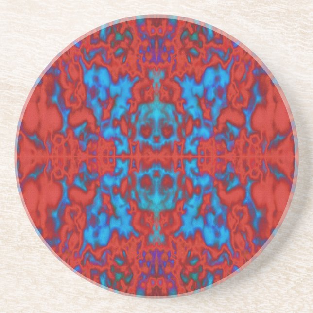 Psychedelic kaleidoscope pattern coaster (Front)