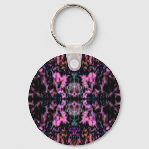 Psychedelic kaleidoscope pattern keychain