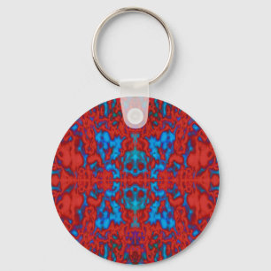 Psychedelic kaleidoscope pattern keychain