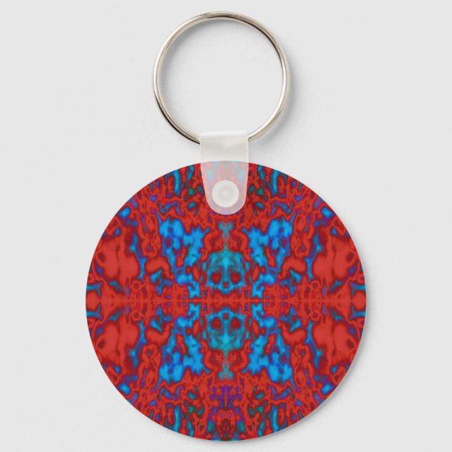 Psychedelic kaleidoscope pattern keychain (Front)