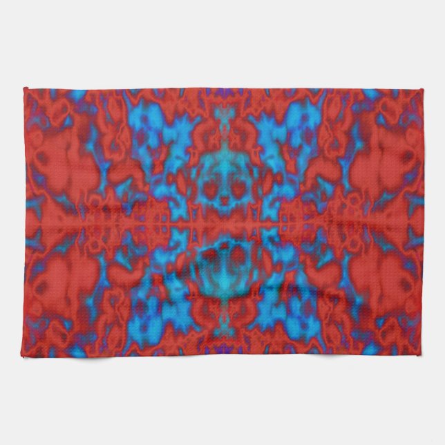 Psychedelic kaleidoscope pattern kitchen towel (Horizontal)