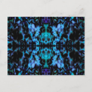 Psychedelic kaleidoscope pattern postcard