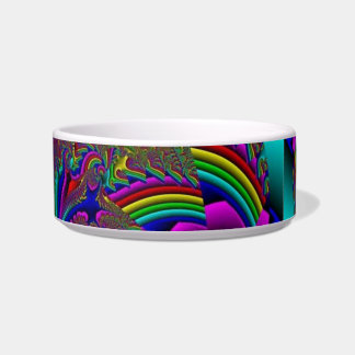 Psychedelic Kitty Food Bowl