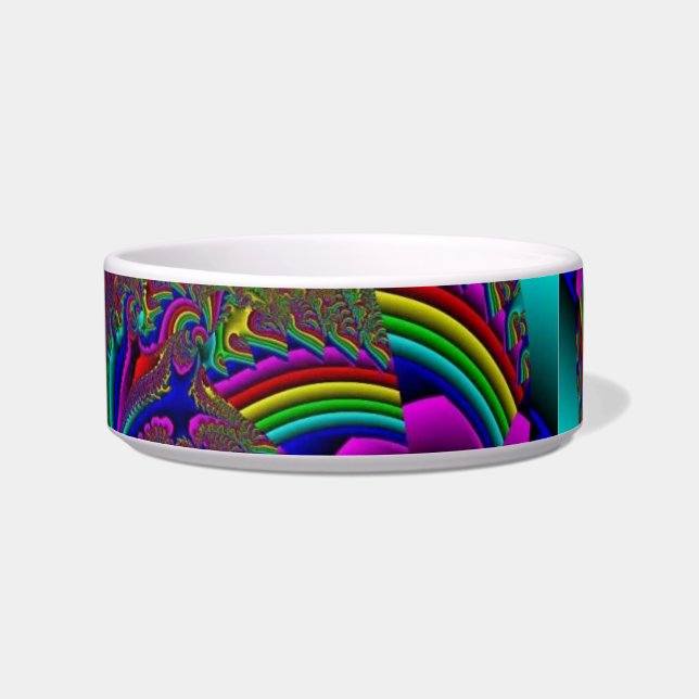 Psychedelic Kitty Food Bowl (Front)