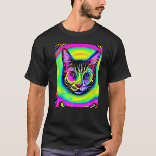 Psychedelic Kitty Kitten In Cat Style T-Shirt