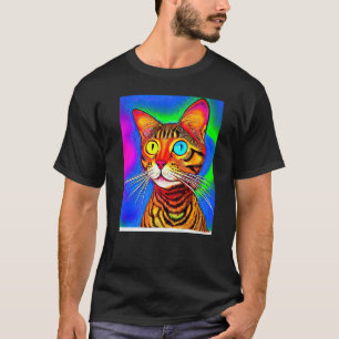 Psychedelic Kitty Kitten In Cat Style T-Shirt