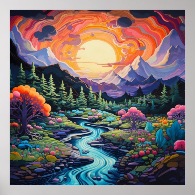 Psychedelic landscapes poster (Front)