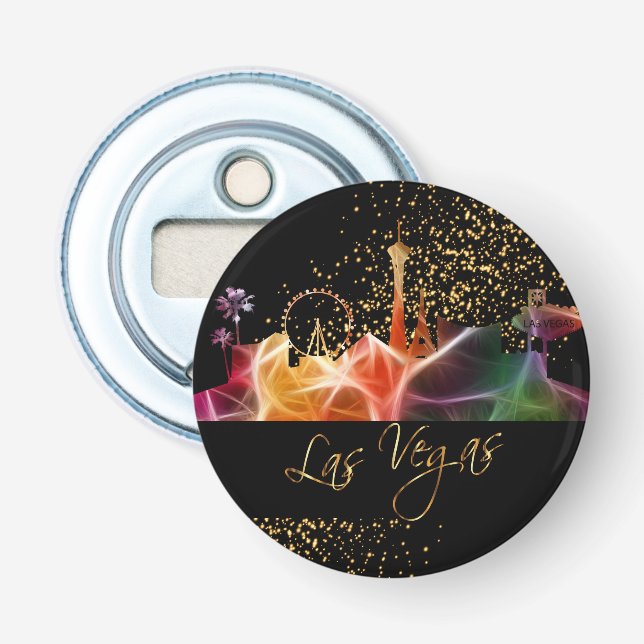 Psychedelic Las Vegas Skyline Bottle Opener (Front)