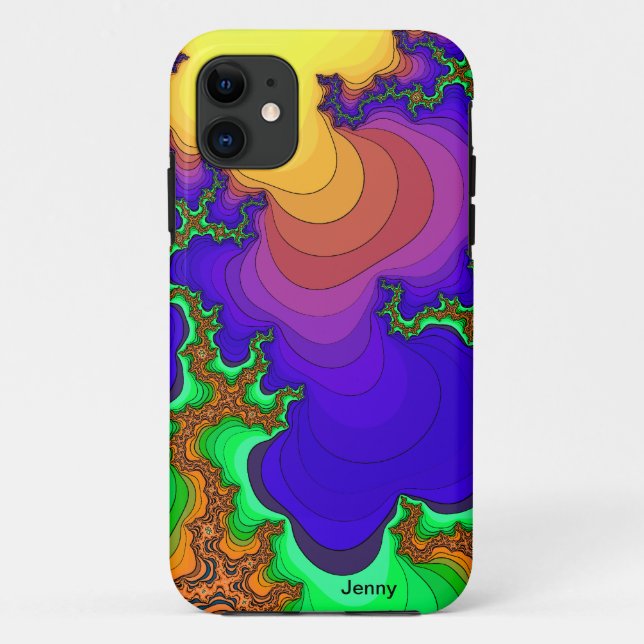 Psychedelic Lava Flow Fractal iPhone Case (Back)